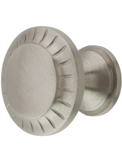 Vintage 1900 Cabinet Knob - 1 3/16 inch Diameter in Satin Nickel.